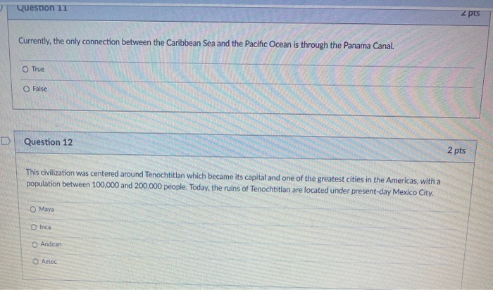 Solved Question 11 2 pts Currently, the only connection | Chegg.com