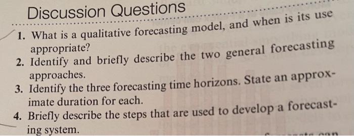 Solved Discussion Questions 1. What is a qualitative | Chegg.com