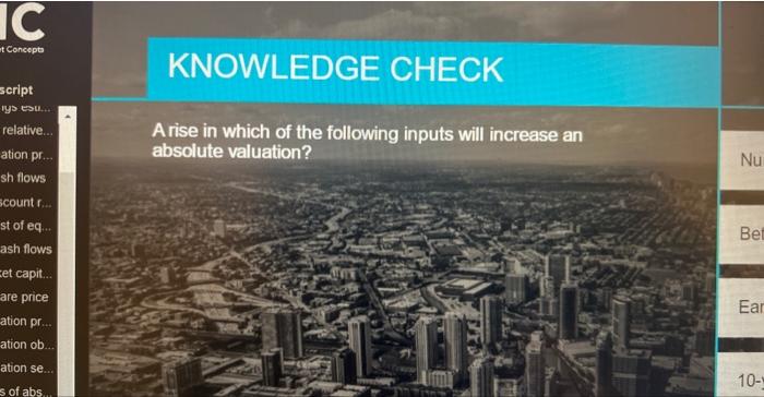 Solved KNOWLEDGE CHECK A rise in which of the following | Chegg.com