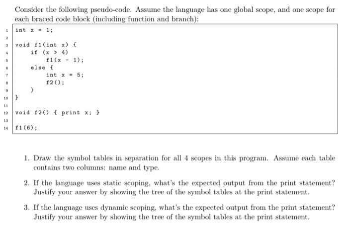 Solved Answer allConsider the following pseudo-code. Assume | Chegg.com