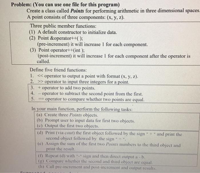 Solved Problem: (You can use one file for this program) | Chegg.com