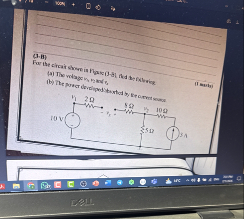 Solved (3-B)For the circuit shown in Figure (3-B), ﻿find the | Chegg.com
