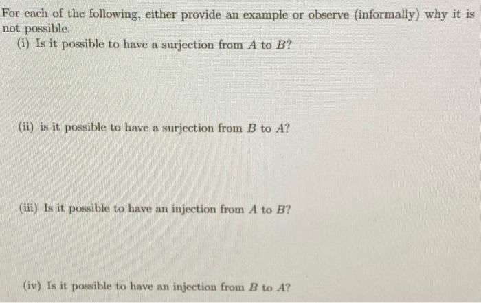 Solved Let A={a,b,c} And B={1,2}.For Each Of The Following, | Chegg.com