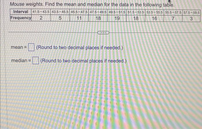 Solved mean = (Round to two decimal places if needed.) | Chegg.com