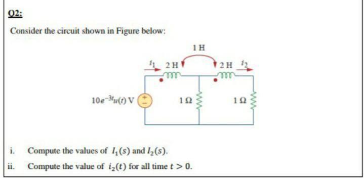 Solved Q2: Consider the circuit shown in Figure below: 1H 2H | Chegg.com