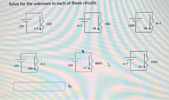 Solved Solve for the unknown in each of these circuits A | Chegg.com
