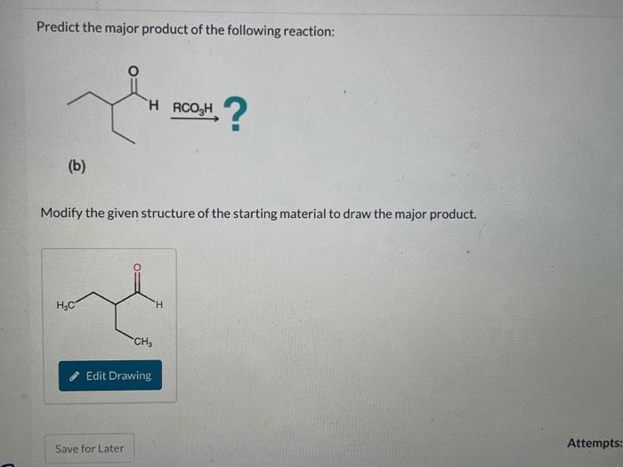 Solved Predict The Major Product Of The Following Reaction: | Chegg.com