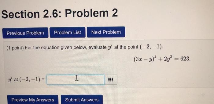 Solved Section 2.6: Problem 2 Previous Problem Problem List | Chegg.com