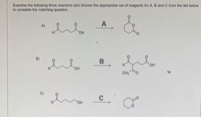 Solved Examine the following three reactions and choose the | Chegg.com