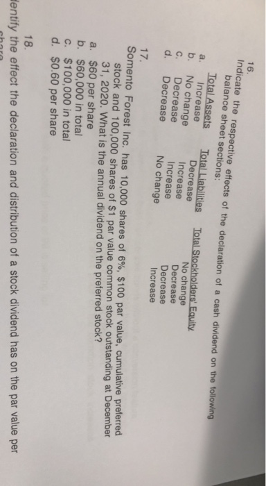 Solved 16 Indicate the respective effects of the declaration | Chegg.com