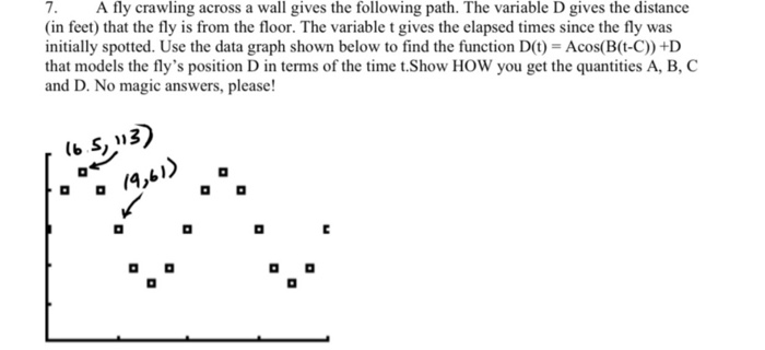 Solved 7. A fly crawling across a wall gives the following | Chegg.com