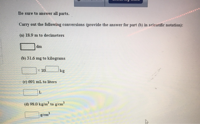 Solved Be sure to answer all parts. Carry out the following | Chegg.com