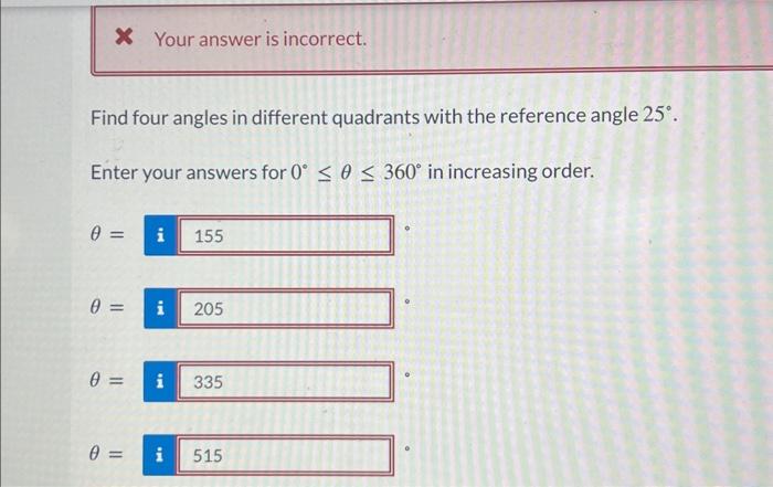 Solved Find four angles in different quadrants with the | Chegg.com