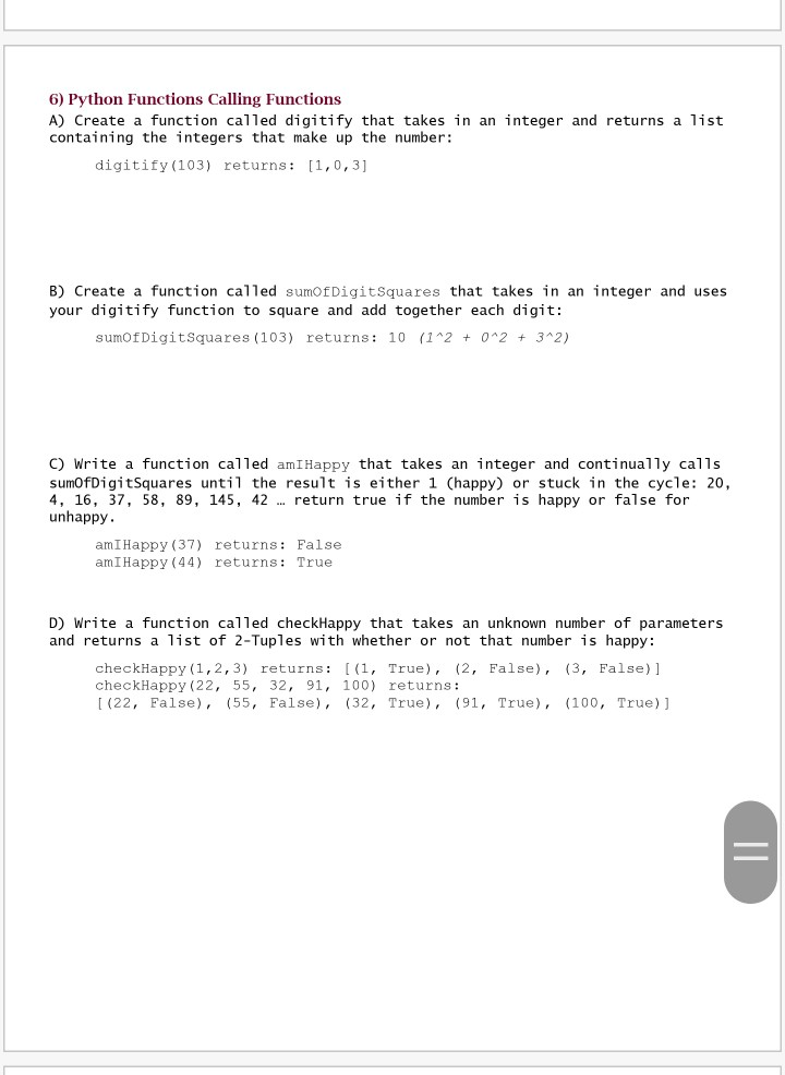 Solved 6) Python Functions Calling Functions A) Create a | Chegg.com
