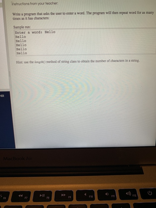Solved Instructions from your teacher: Write a program that | Chegg.com