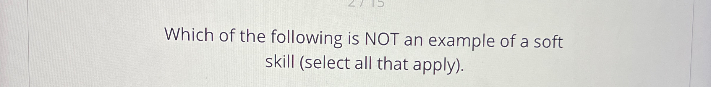 Solved Which of the following is NOT an example of a soft | Chegg.com