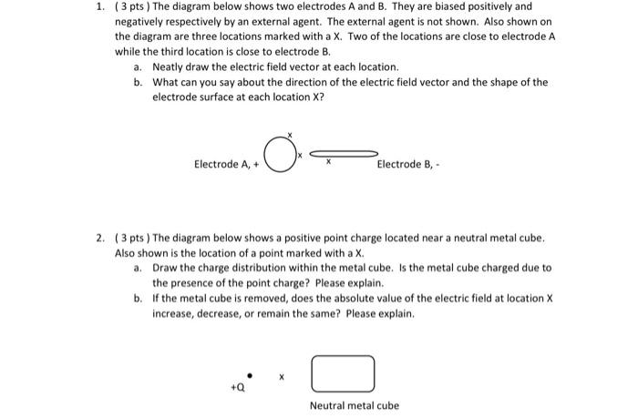 Solved The Diagram Below Shows Two Electrodes A And B. They | Chegg.com