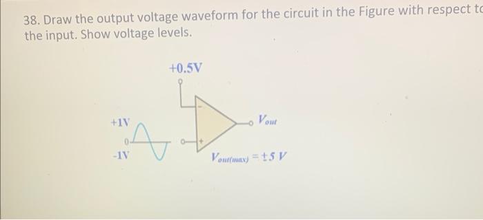 Solved 38. Draw the output voltage waveform for the circuit | Chegg.com