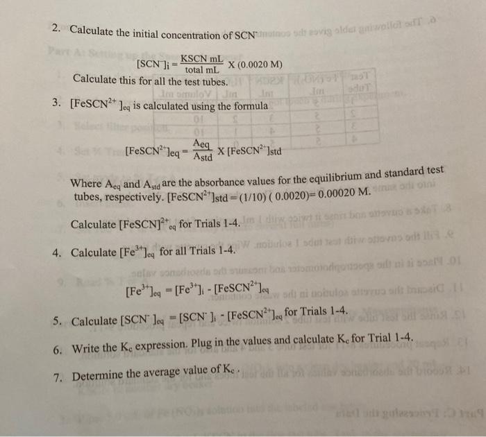 Solved 2. Calculate the initial concentration of | Chegg.com