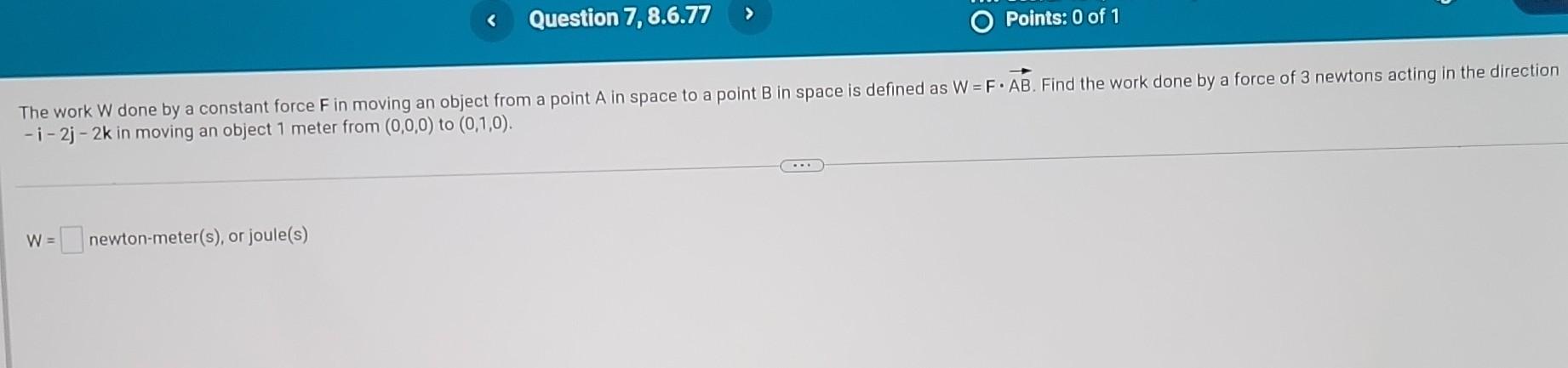 Solved The work W done by a constant force F in moving an | Chegg.com