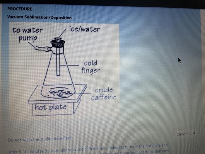 Solved PROCEDURE Vacuum Sublimation/Deposition ice/water to