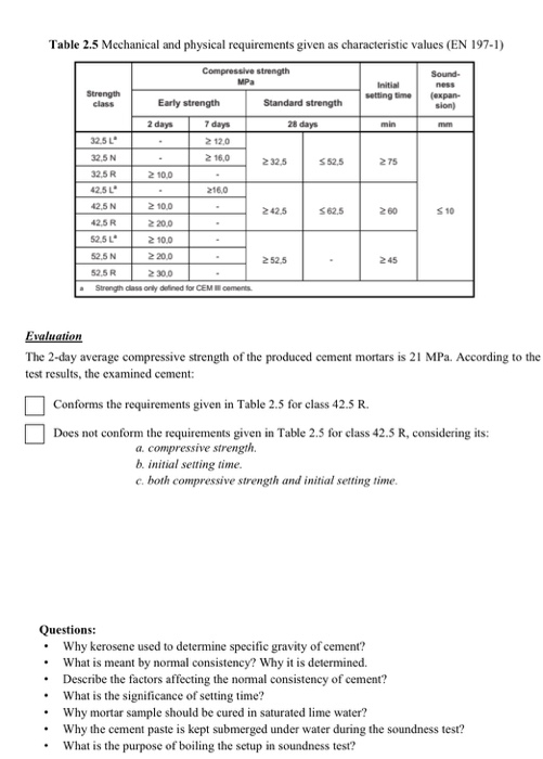 Solved Specific Gravity Of Cement Calculations Table Chegg Com