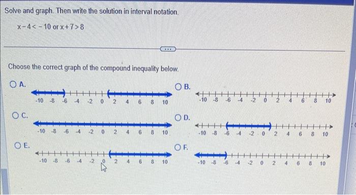 Solved Solve and graph. Then write the solution in interval | Chegg.com