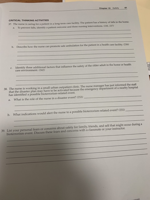 Solved 61 Chapter 10 Safety Critical Thinking Activities 37. 