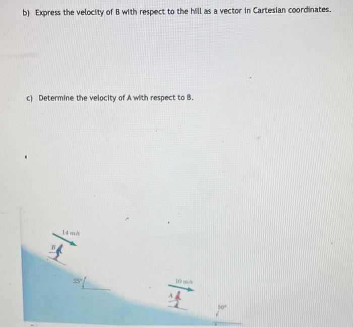 Solved 5) The Velocitles Of Skiers A And B Are As Shown. A) | Chegg.com