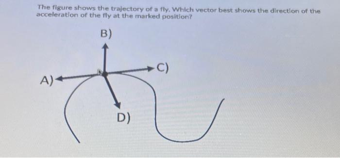 Solved The figure shows the trajectory of a fly. Which | Chegg.com