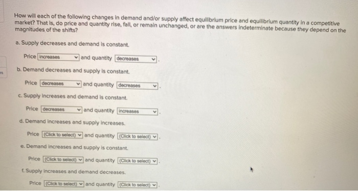 solved: question 16 equilibrium quantity must decrease... Solved How will each of the following changes in demand | Chegg.com