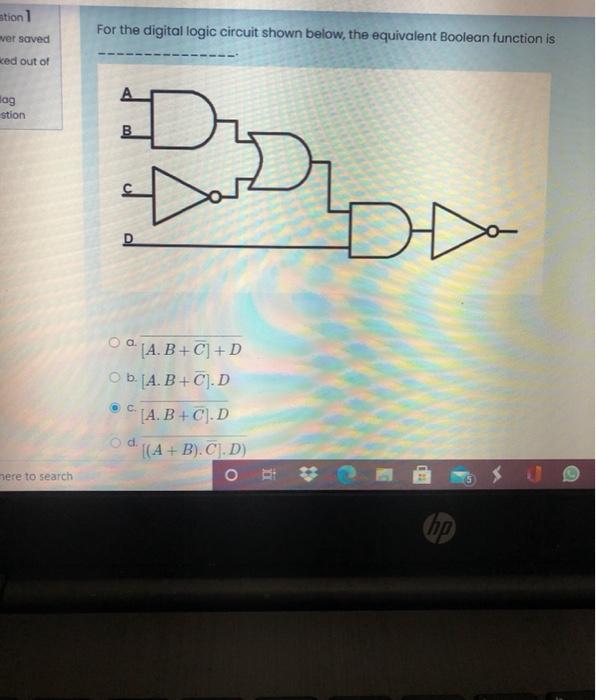 Solved stion 1 For the digital logic circuit shown below, | Chegg.com