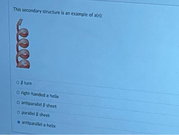 Solved This secondary structure is an example of a(n): | Chegg.com
