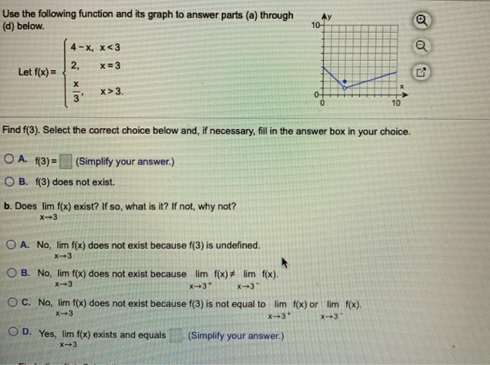 Solved Use the following function and its graph to answer | Chegg.com