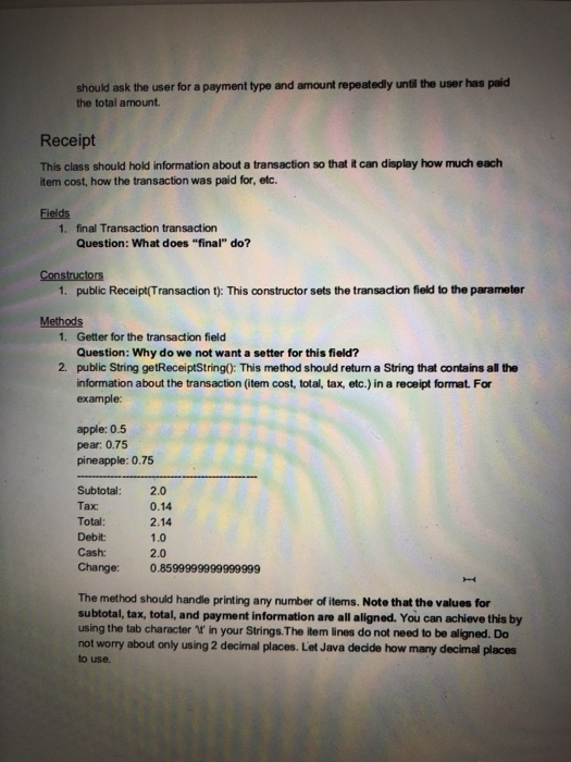 Solved Programming Assignment: Point of Sale Cash Register | Chegg.com