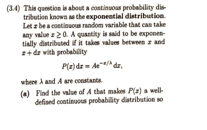 Solved 3.4) This question is about a continuous probability | Chegg.com