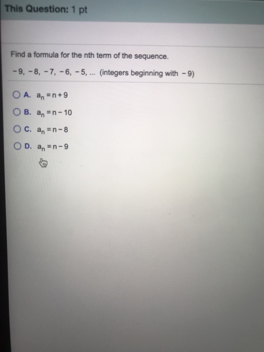 Solved This Question: 1 pt Find a formula for the nth term | Chegg.com