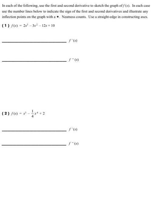 Solved In each of the following, use the first and second | Chegg.com