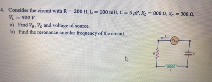 Solved 4 Consider The Circuit With R 0 12 L 100 Mh Chegg Com