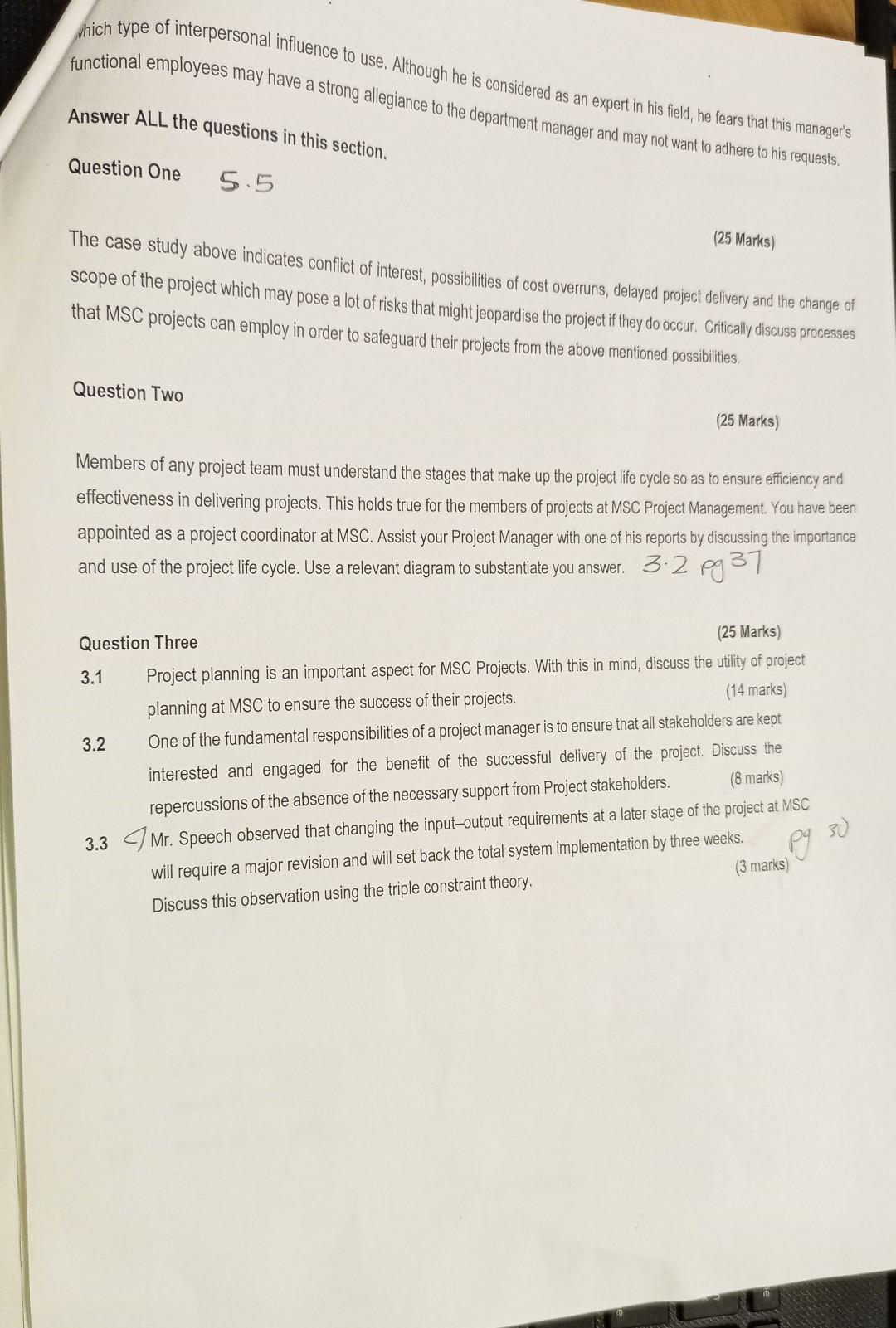 Solved Question Four (25 Marks) The Project Has Been | Chegg.com