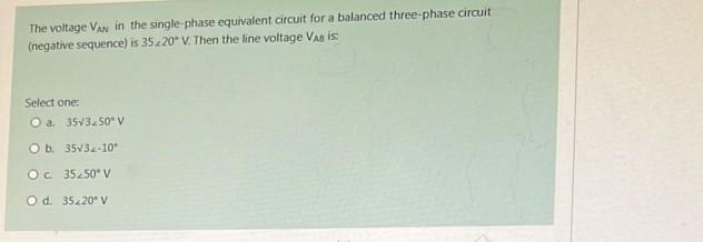 Solved In a balanced three-phase circuit (positive | Chegg.com