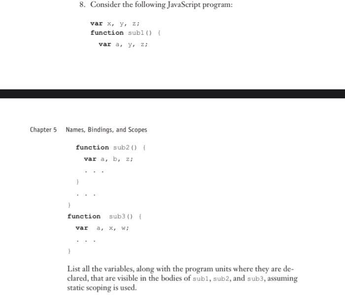 Solved 8. Consider The Following JavaScript Program: | Chegg.com