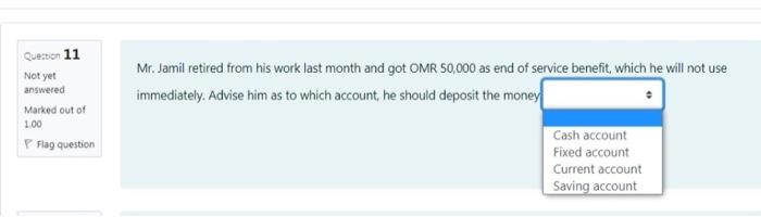 Solved Question 11 Not yet answered Marked out of 1.00 Flag | Chegg.com