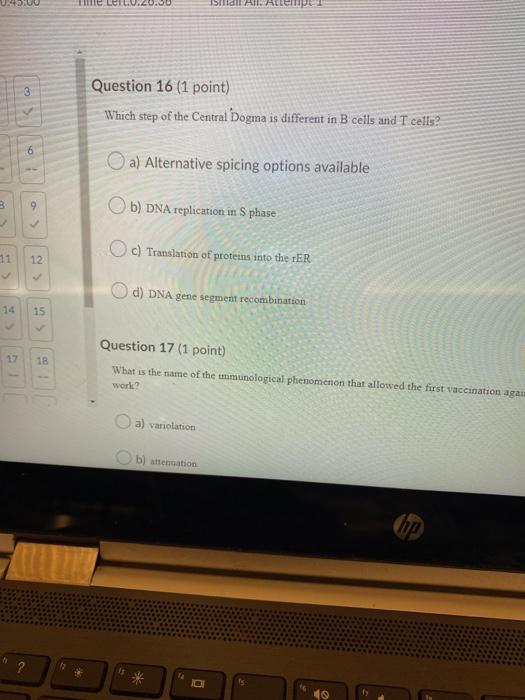 Solved 3 Question 16 (1 point) Which step of the Central | Chegg.com