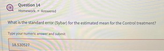 Solved What is the standard error (Sybar) for the estimated | Chegg.com