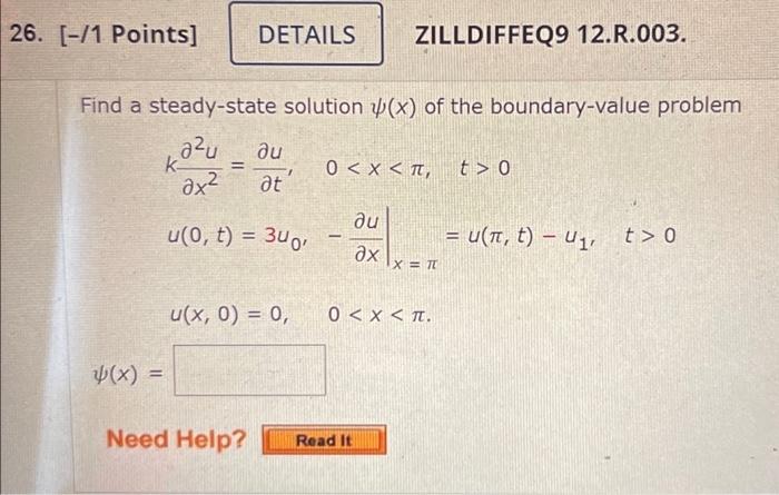 Solved Find a steady-state solution ψ(x) of the | Chegg.com