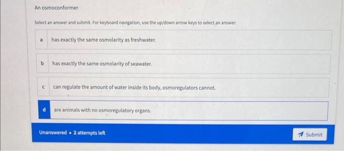 Solved Select an answer and sobmit. For knboard tuvigation, | Chegg.com