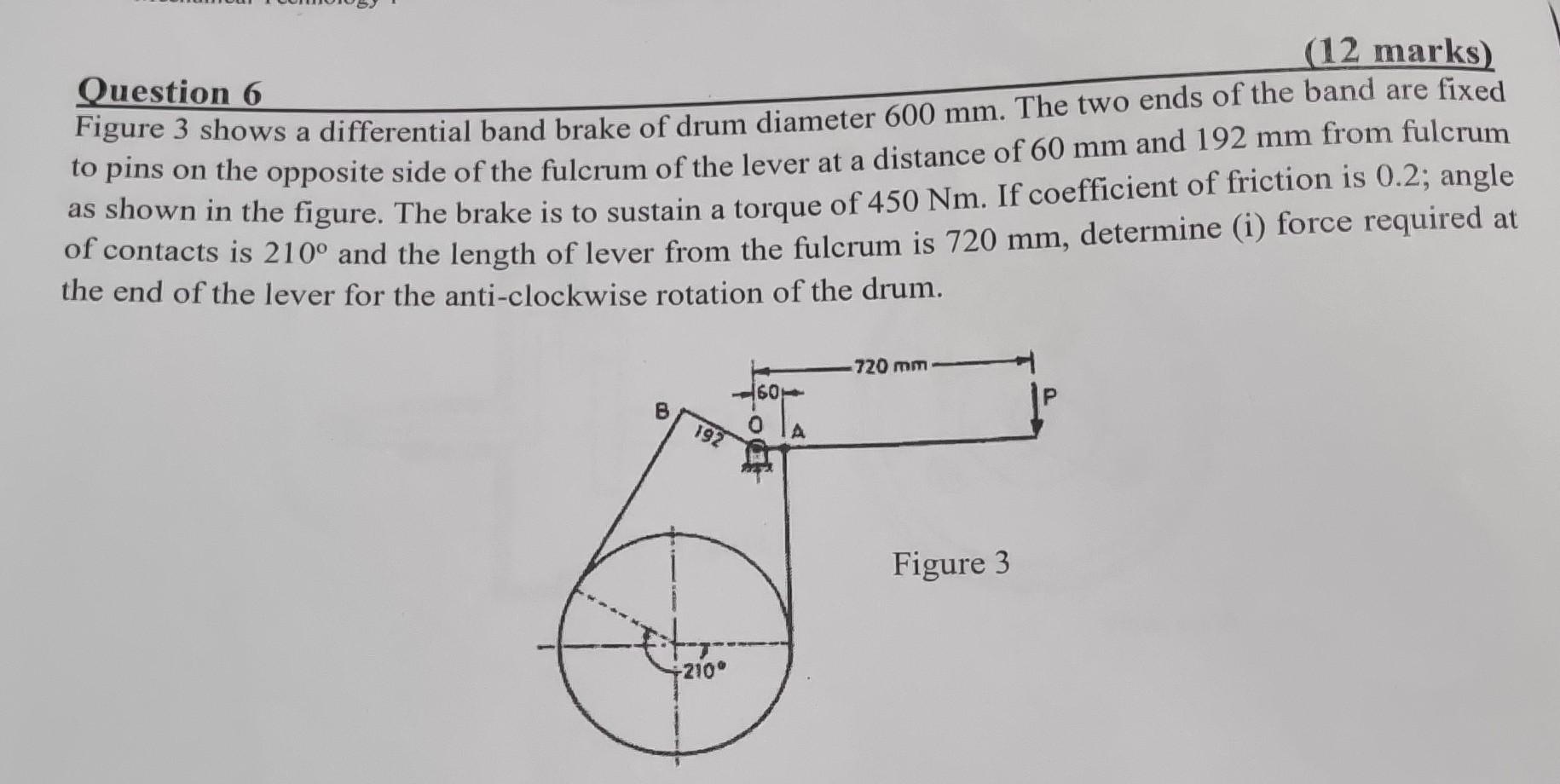 Solved (12 marks) Question 6 Figure 3 shows a differential