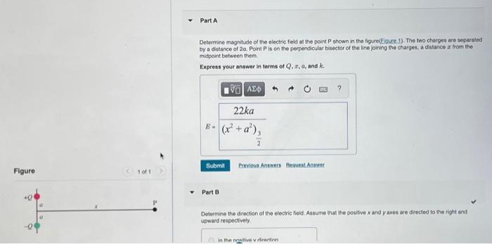Solved Part A Determine magnitude of the electric field at | Chegg.com