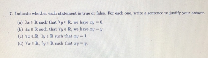 Solved 7. Indicate whether each statement is true or false. | Chegg.com